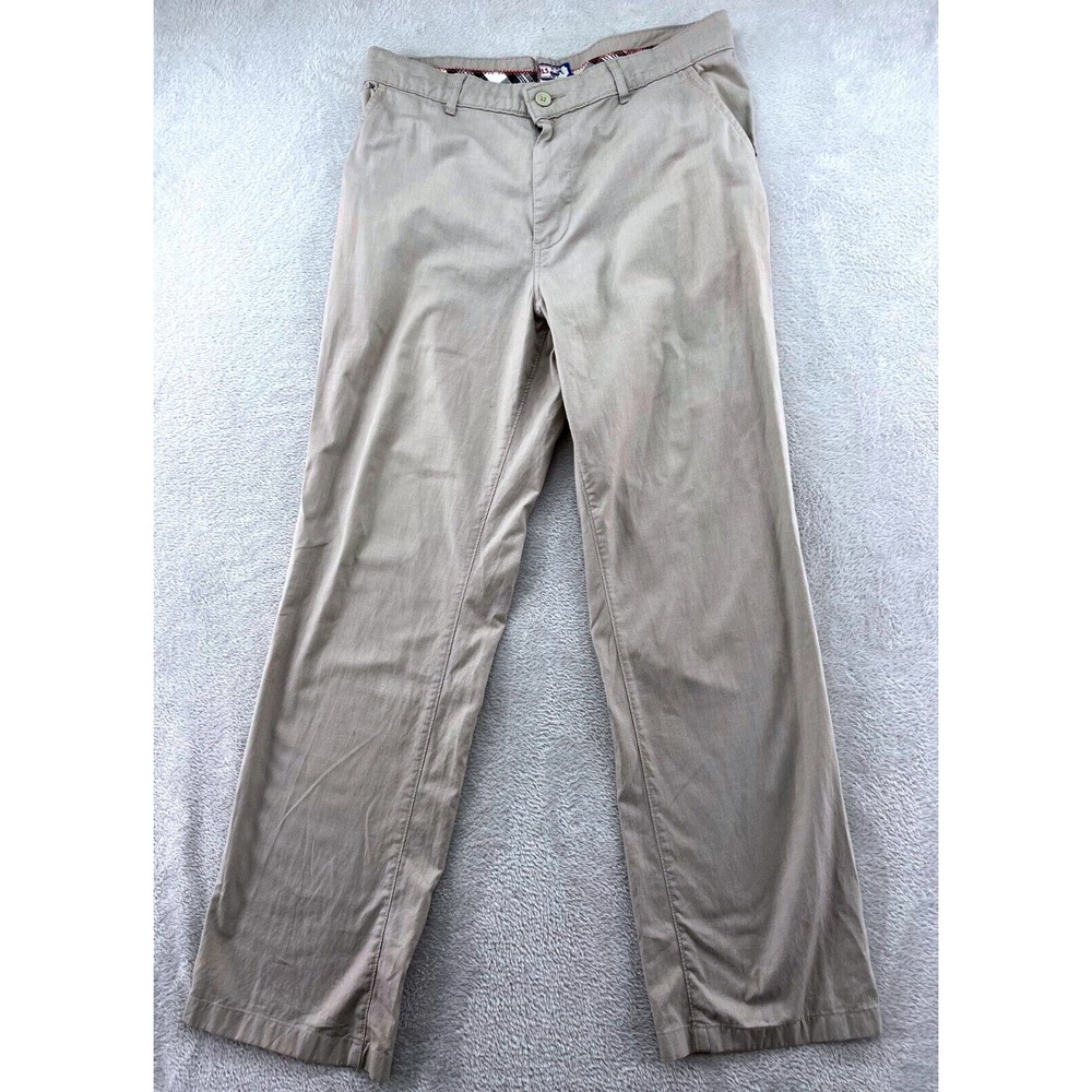 Twills Pants Mens 38x30 Chinos Beige Khakis Flat Front Cotton